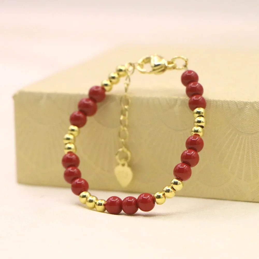 Yoga Fitness Tracker - Bracelet à breloques rouge pour bébés