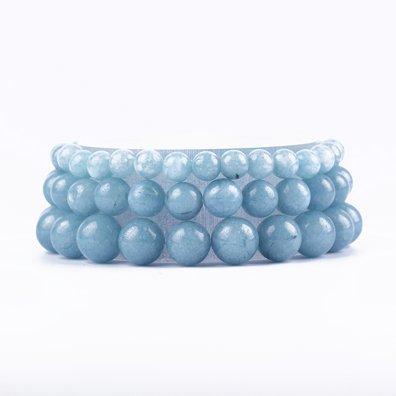Yoga Fitness Tracker - Bracelet aigue-marine naturelle à portée de