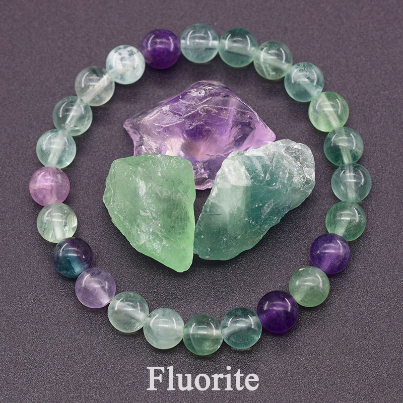 Yoga Fitness Tracker - Bracelet Original en Fluorite avec Pierre