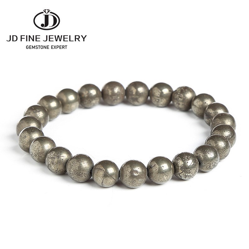 Yoga Fitness Tracker - Bracelets perlés en pyrite naturelle JD