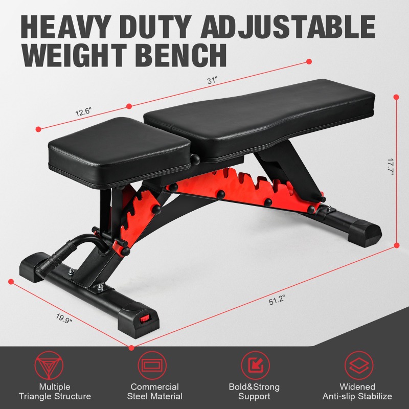 Adjustable Dumbbells - Banc de musculation commercial, banc de