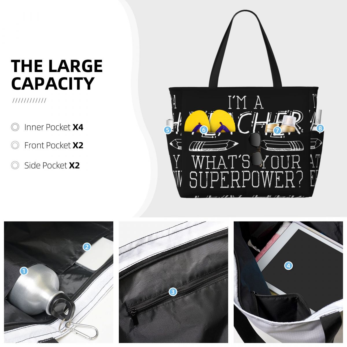 Sac fourre-tout de plage « I'm - Yoga Fitness Teacher avis et prix