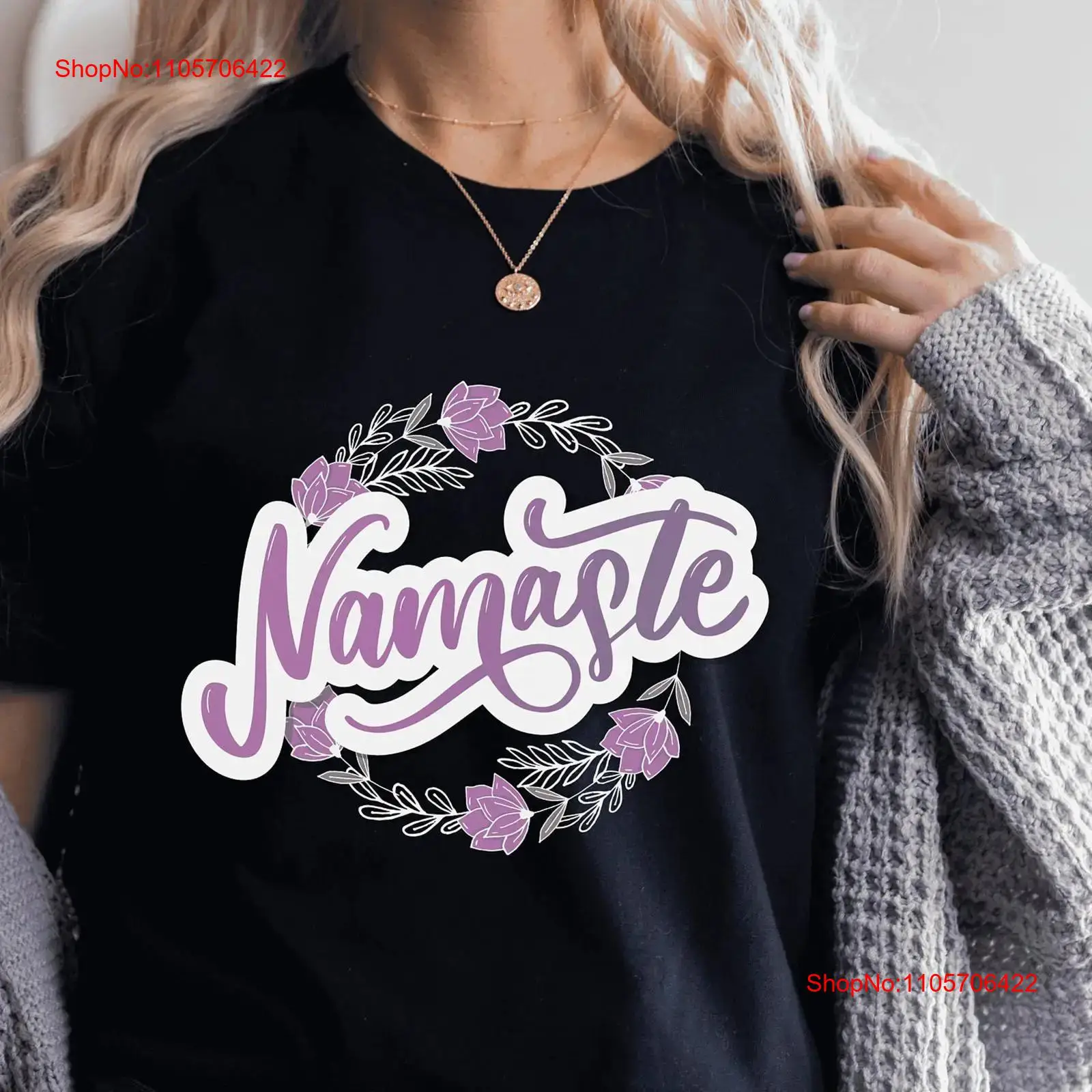 T-shirt violet Namaste pour en - Yoga Fitness Teacher avis et prix