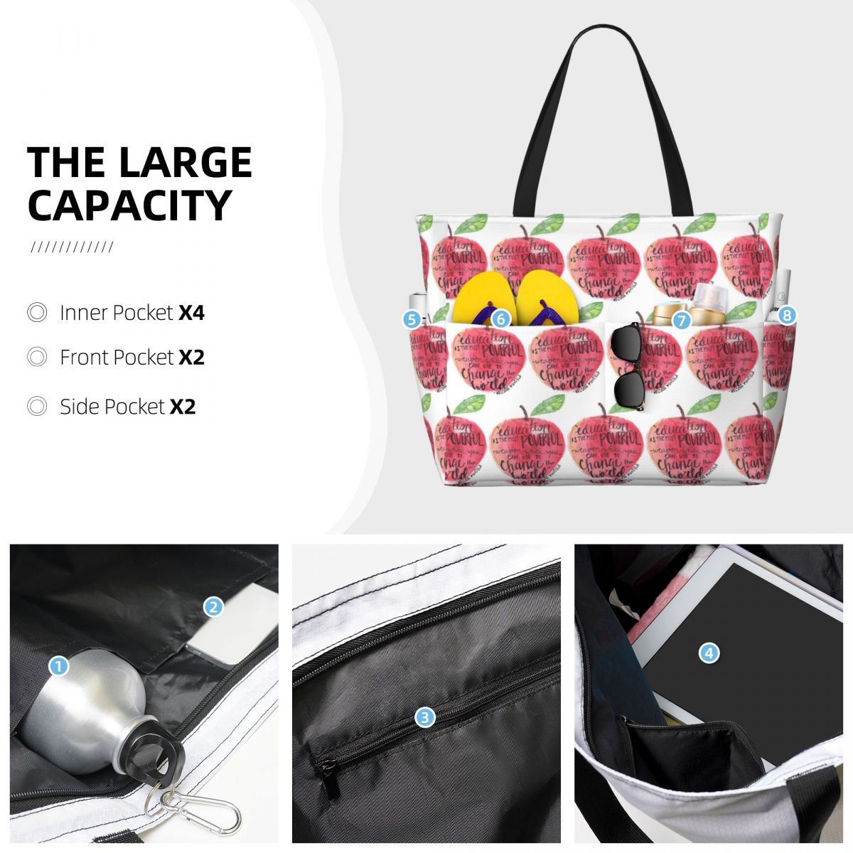 Sac fourre-tout de plage avec  - Yoga Fitness Teacher avis et prix